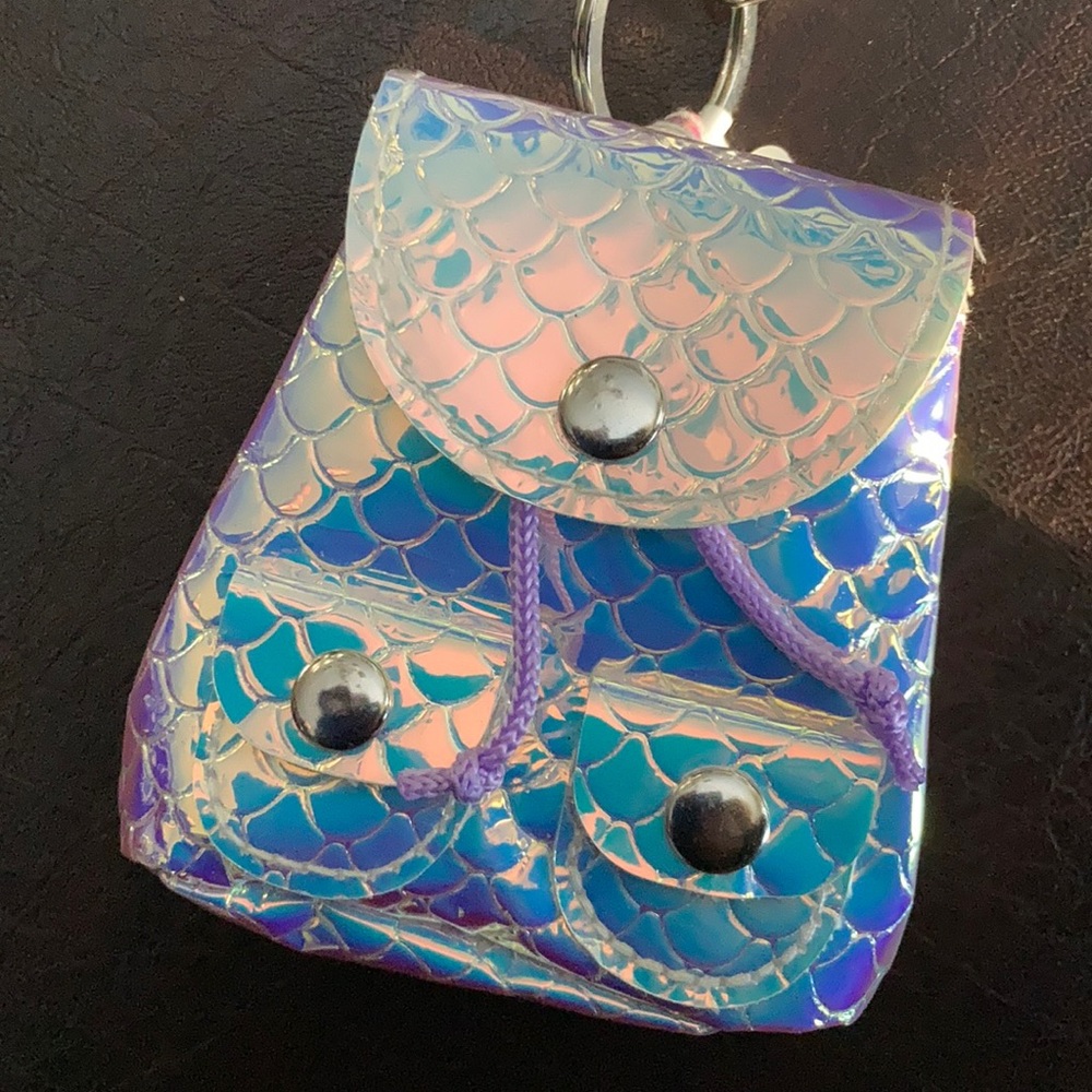 ⚜️Silver Iridescent Mini Mermaid Backpack